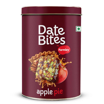 Farmley Apple Pie Date Bites | Pack of 10 I Dates Barfi Made with Dates, Dried Apple,Pista, Cashews, Almonds, Honey, Cinnamon and Pure Ghee