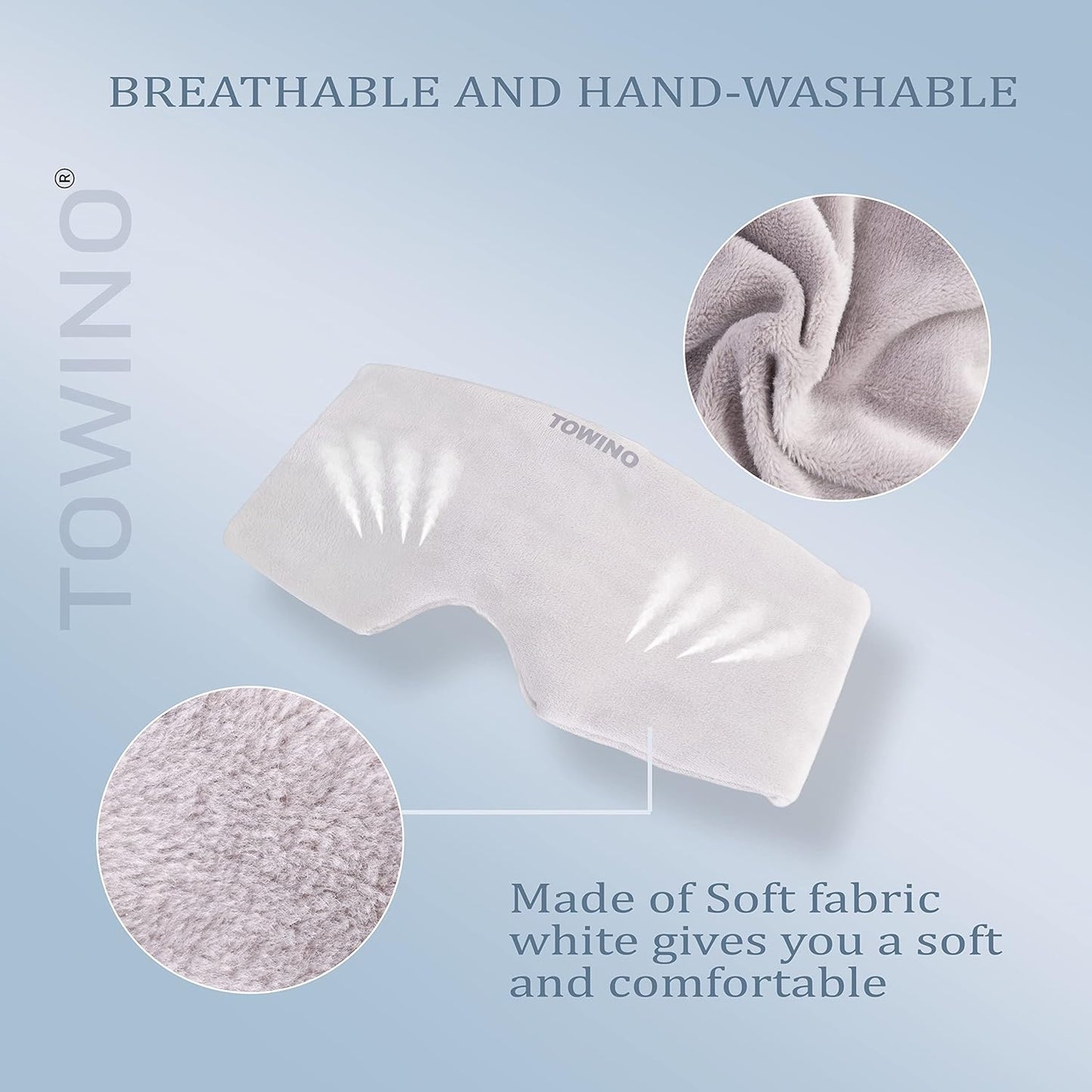 TOWINO® Eye Mask for Sleeping Super Soft & Smooth And Fully Adjustable To All Size Heads - Super Soft & Comfortable for Women and Men, Blindfold for Travelling, Night Sleeping,Nap Suitable for All Family Members Made In India (Grey)