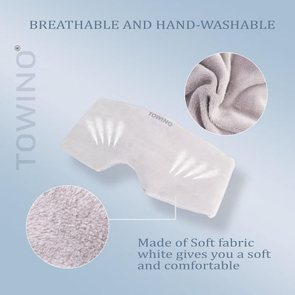 TOWINO® Eye Mask for Sleeping Super Soft & Smooth And Fully Adjustable To All Size Heads - Super Soft & Comfortable for Women and Men, Blindfold for Travelling, Night Sleeping,Nap Suitable for All Family Members Made In India (Grey)