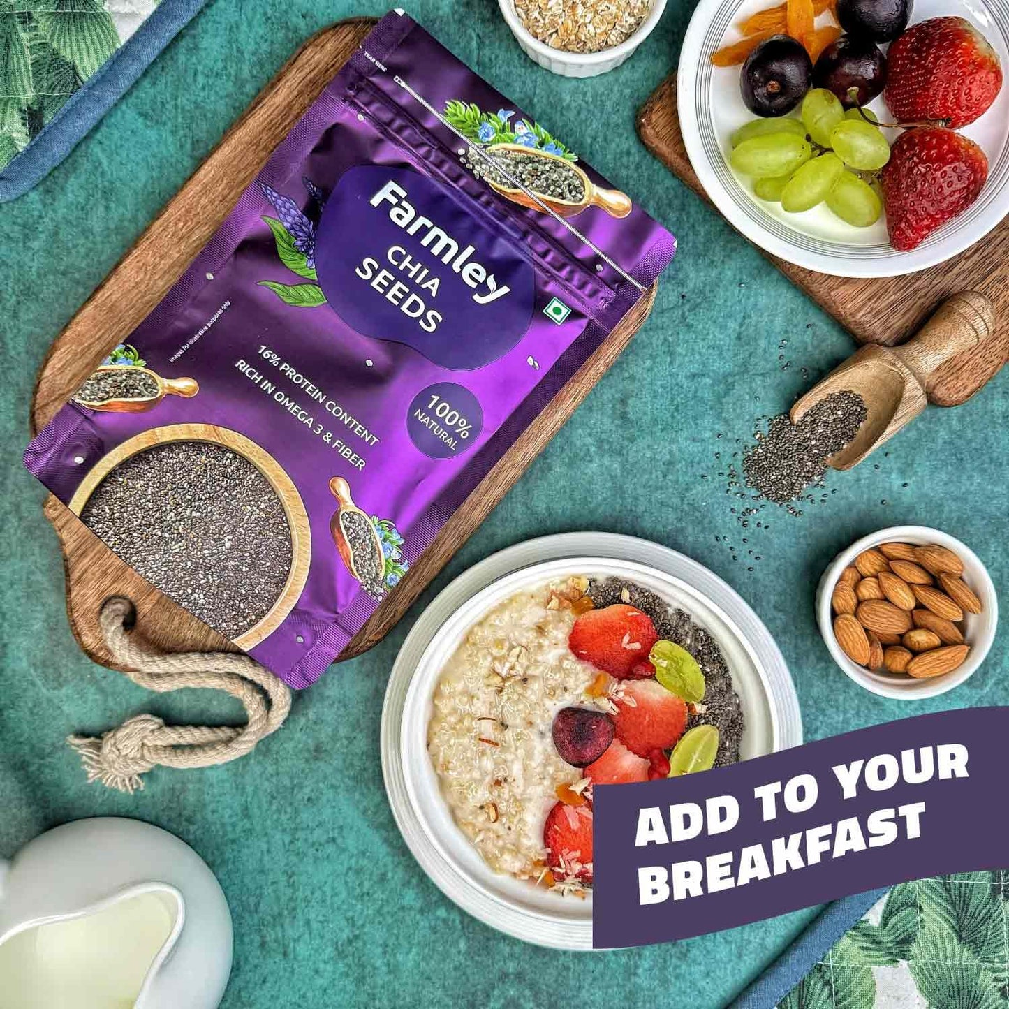 Farmley Chia Seeds 500g I Seeds for Eating | Seeds for Weight Management | Rich in Calcium, Protein & Fibre