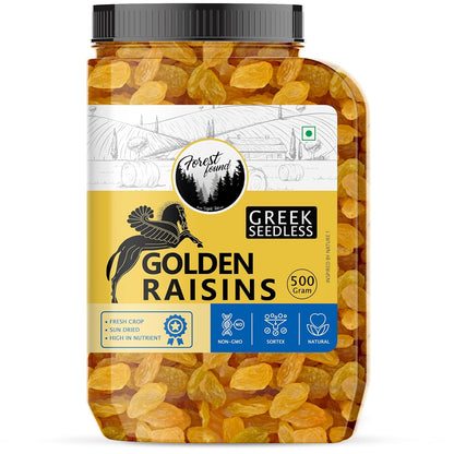 Forest Found Greek Seedless Golden Raisins | Large Golden Kishmish | Natural Dried Grapes for Energy | High Antioxidant Kishmish for Immunity & Skin Health