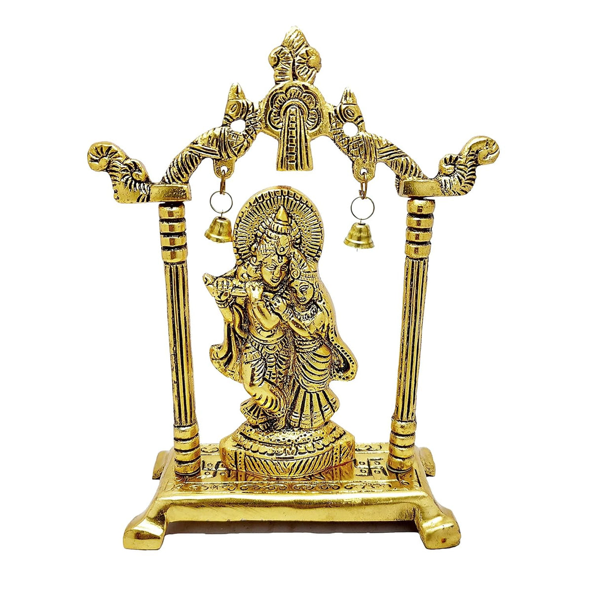 KridayKraft Metal Radha Krishna Statue Gold Plated Decor Your Home,Office & Radha Krishna Murti Idol Showpiece Figurines,Religious Krishna Idol Gift Article...