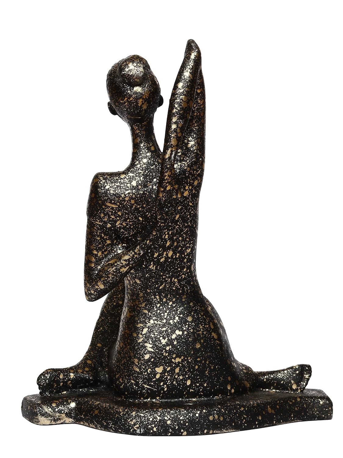 Black Resin Woman in Gomukhasana Cow Face Pose | Yoga Woman Statue Showpiece for Home Decor Living Room Bedroom Office Yoga Studio | Womens Day Gift for Ladies | Birthday Gift for Women