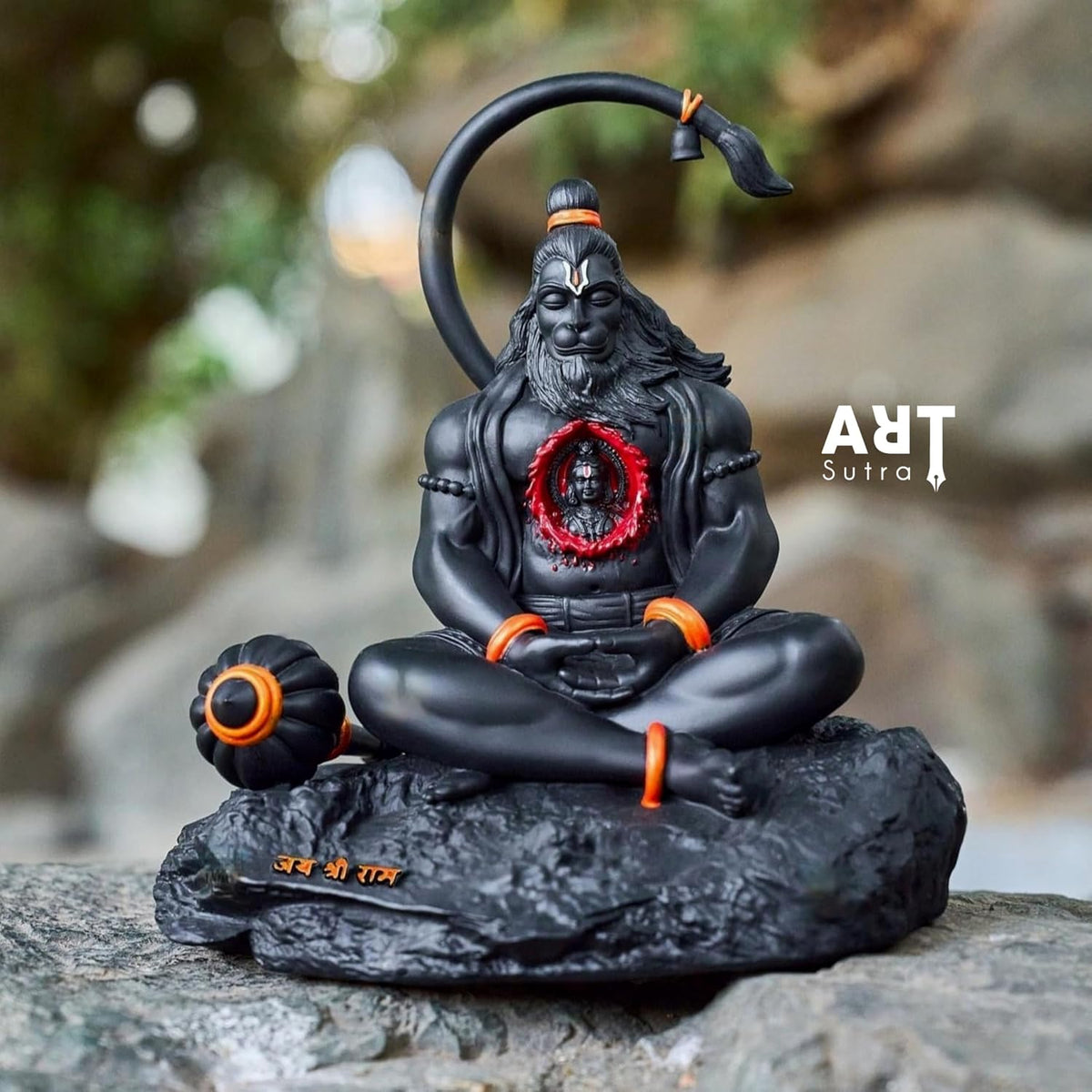 Hanuman ji Idol for Car Dashboard, Black