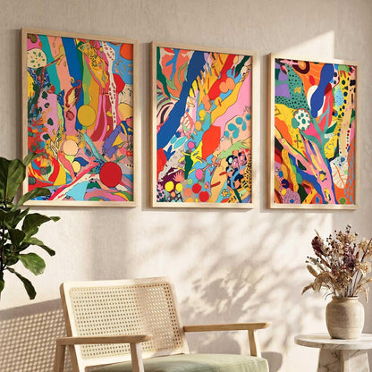 Premium Digital Painting with Frame for Home Decor - Painting for Living Room Bedroom Office Room Decor - Painting for Wall Decoration - Pack of 3 (Modern Art Painting, Design02, 10X13 inch)