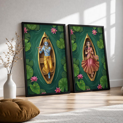 Traditional Indian Wall Art — Set of 2 (ART 21, 13x19 INCHES)