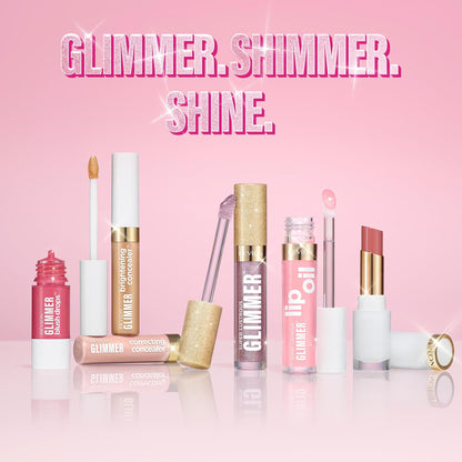 REVLON Super Lustrous Glimmer Lip Oil, Moisturizing & Tinted, Shiny Finish, Made with Plant-Based Squalane, 004 Gone Rose, 0.13 fl oz