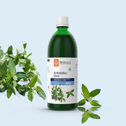 KRISHNA'S HERBAL & AYURVEDA Bhringraj Juice-500 Ml(Pack Of 1)|Preservative Free|Nourishes Hair And Improves Hair Growth