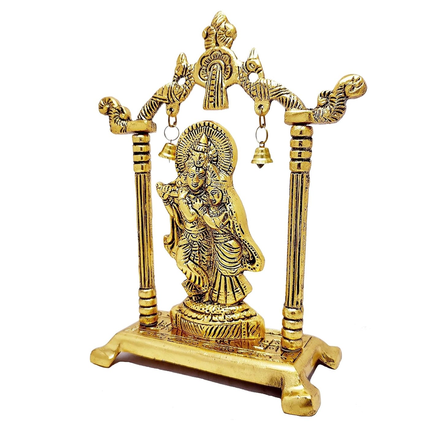 KridayKraft Metal Radha Krishna Statue Gold Plated Decor Your Home,Office & Radha Krishna Murti Idol Showpiece Figurines,Religious Krishna Idol Gift Article...