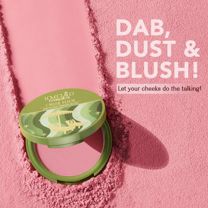 Lovechild Masaba Cheek Flick Mattifying Powder Blush, Luxurious Buildable Coverage & Intense Pigment, Enriched with Vitamin E, Silence Please (Reddish Brown)- 9g
