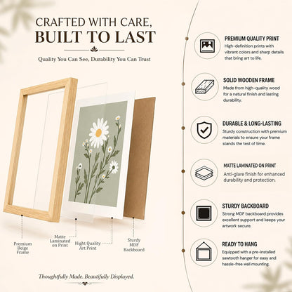 Modern Abstract 3D Textured Floral Painting for Living Room, Blue & White Magnolia Motifs Rectangular Shape Framed Wall Painting for Home Decor (Size: 8x12 Inch)