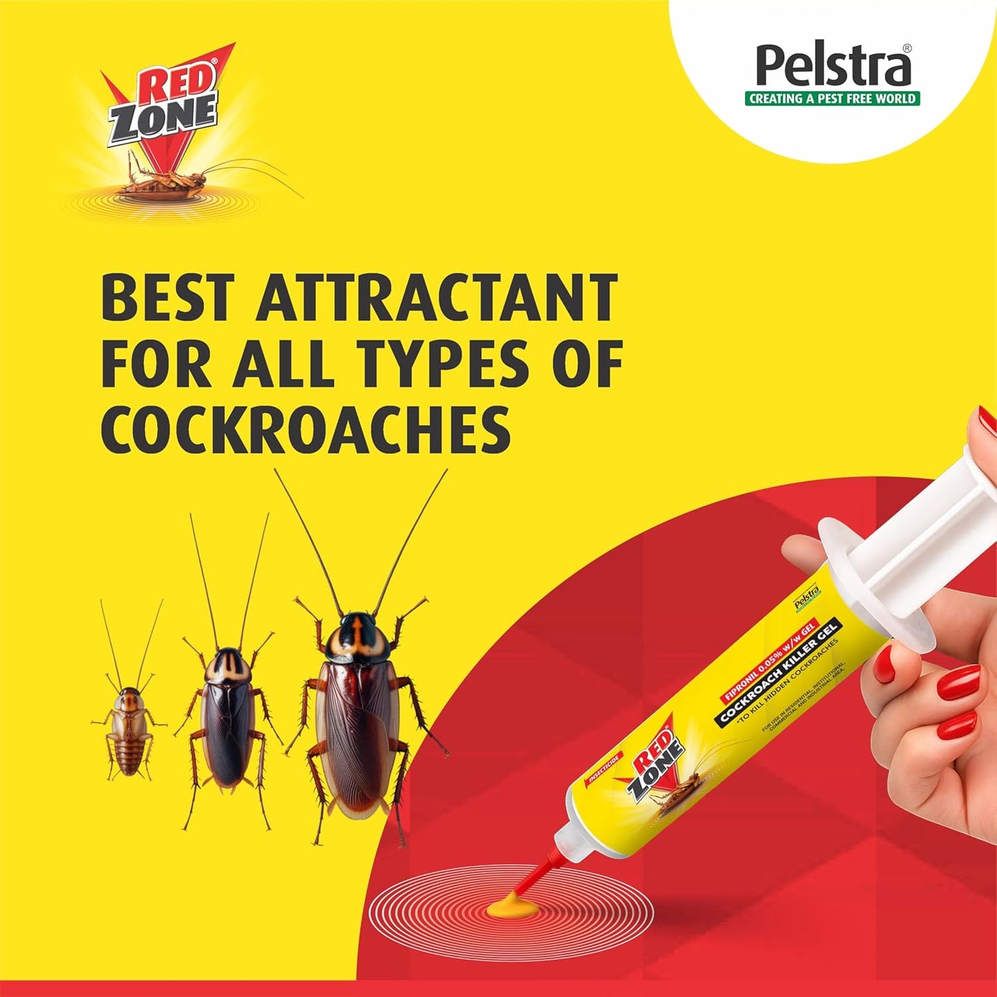 REDZONE Cockroach Killer Gel - 35g, Advance Formula Strong & Effective Long-Lasting Cockroach Gel for Home, Kitchen & Office, Anti Roach with Eco-Friendly, Easy to Use, Fragrance Free (Pack of 1)