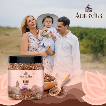Auravita Premium Flax Seeds 250 Gram | Natural Raw Flax seeds for Eating High Dietary Fiber Alsi Seeds Rich in Magnesium
