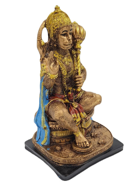 Divine Resin Lord Hanuman Idol | Perfect for Home and Temple Decor | Exquisite Bajrangbali Showpiece for Spiritual Enrichment, Meditation Spaces, and Thoughtful Gifts