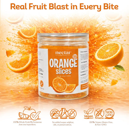Freeze Dried Orange Slices – 30g Jar Pack of 1 | 100% Natural Crispy Fruit Snack | No Added Sugar | Healthy & Lightweight |
