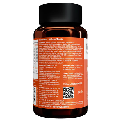 Hk vitals Multivitamin Plus Probiotics (60 Tablets) | For Men and Women | Vitamin C, Vitamin B, Vitamin D, & Zinc, Supports Immunity and Gut Health