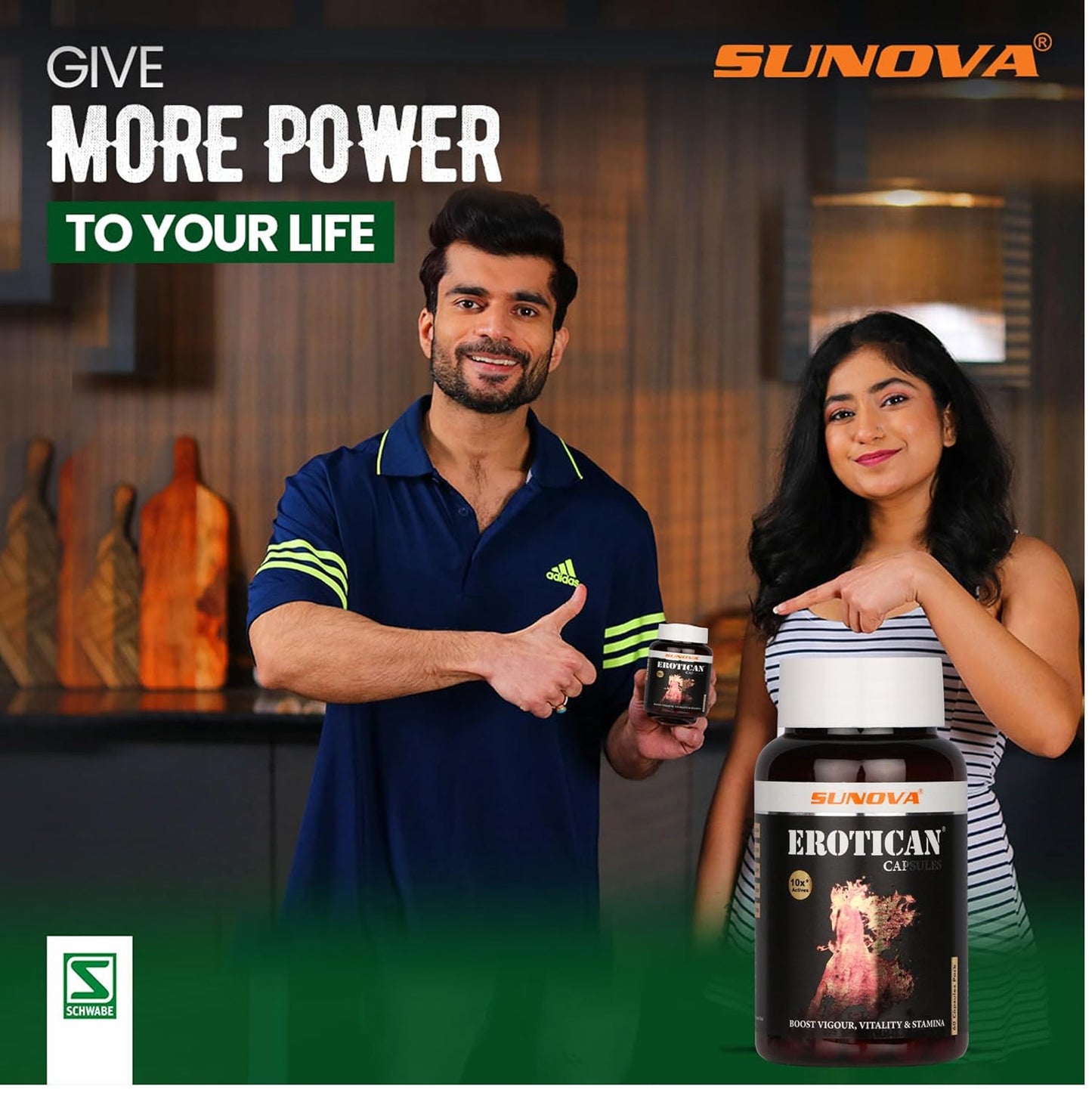 SUNOVA EROTICAN Caspules - Shudh Shilajit, Aswagandha, Gokshura,Bala and Kaunch for Strength, Performance & Muscle building