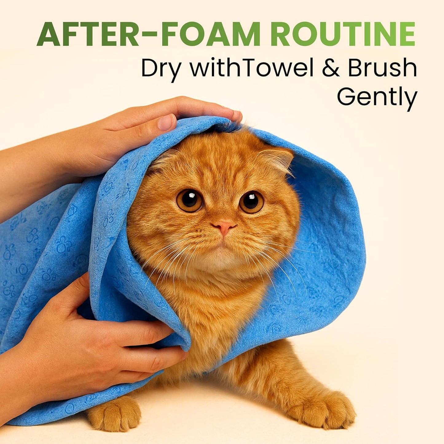 Petroyale Dry Bath Foam Shampoo for Cats - Dry Shampoo for Cats - Tick, Flea & Itch Relief - Dentangling Foam Shampoos for Quick Bath | 150ml