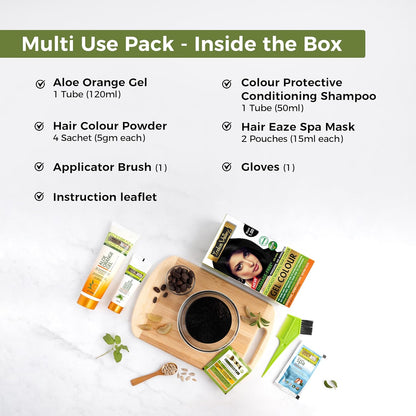 INDUS VALLEY Damage Free Natural Gel Hair Colour for Women | Ammonia & PPD Free Organic Hair Colour with 100% Grey Coverage, Long Lasting Conditioning Hair Color | Black 1.00-220 ml