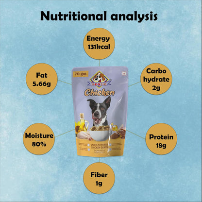 Nootie Wet Gravy for Dog Natural Ingredients, Easy to Digest, Enhances Dog Food, Dog Food Topper | Picky Eater & Appetite Booster Chicken Gravy 70g