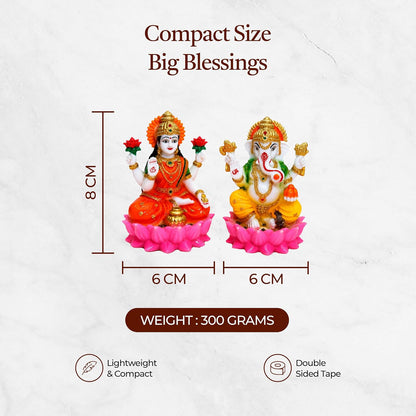 Laxmi Ganesh Idol Pair | Pooja | Diwali Gift | Home Temple | 4 Inch