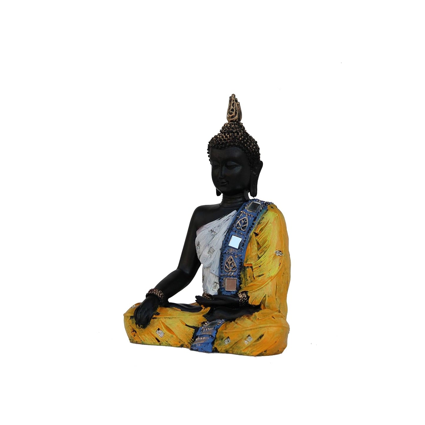 eCraftIndia Handcrafted Meditating Buddha Figurine Polyresin Statue (18.75 cm x 10 cm x 27.5 cm)