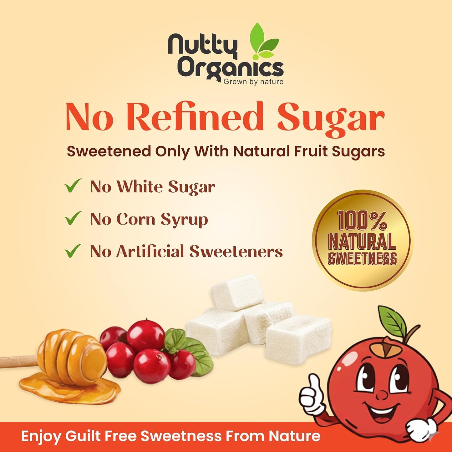 Nutty Organics Dried Cranberry, No Refined Sugar, 100% Natural, Rich in Antioxidants, High in Vitamin C, 200g