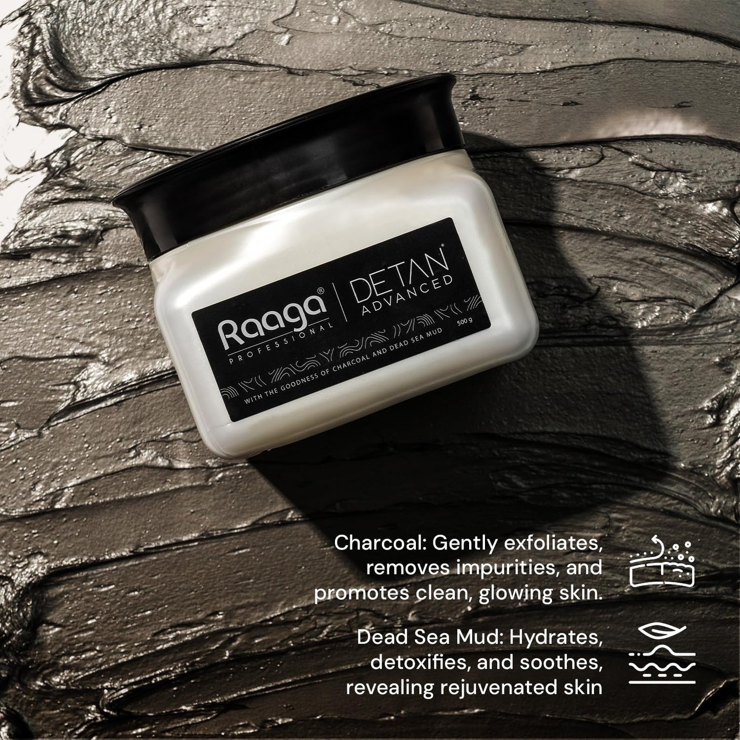 Raaga Professional Detan Advanced Cream, Suitable for All Type of Skin (Black, 500 g)