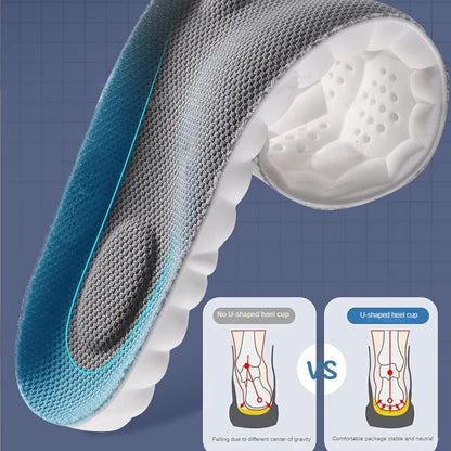 Purastep Memory Foam Shoe Insole, Shock Absorption Sports Inserts Anti-Slip Cropable Insoles Arch Support Orthotic Insoles Soft Elastic Insoles for Men Women | UK 7-8 | 1 Pair
