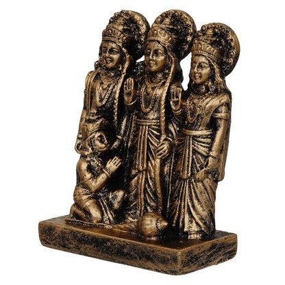 Premium Polyresin Ram Darbar Idol Statue Murti Showpiece for Home Temple and Office Temple (5.5 x 4 x 2 Inches, Medium Gold)