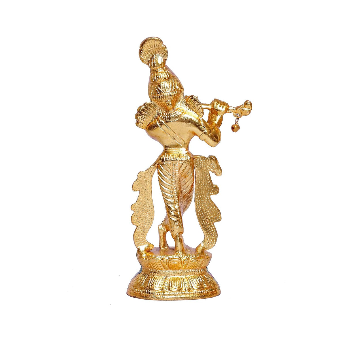 KridayKraft Lord Krishna Metal Statue,Krishna Idol Murti Playing Flute for Temple Pooja,Decor Your Home,Office & Showpiece Figurines Gift Article,Religious Idol...