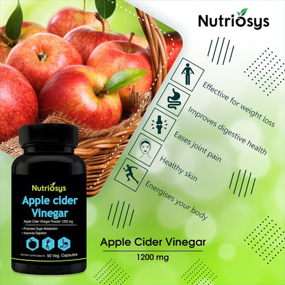 Nutriosys Apple Cider Vinegar 1200mg - 90 Veg Capsules (Pack of 1)