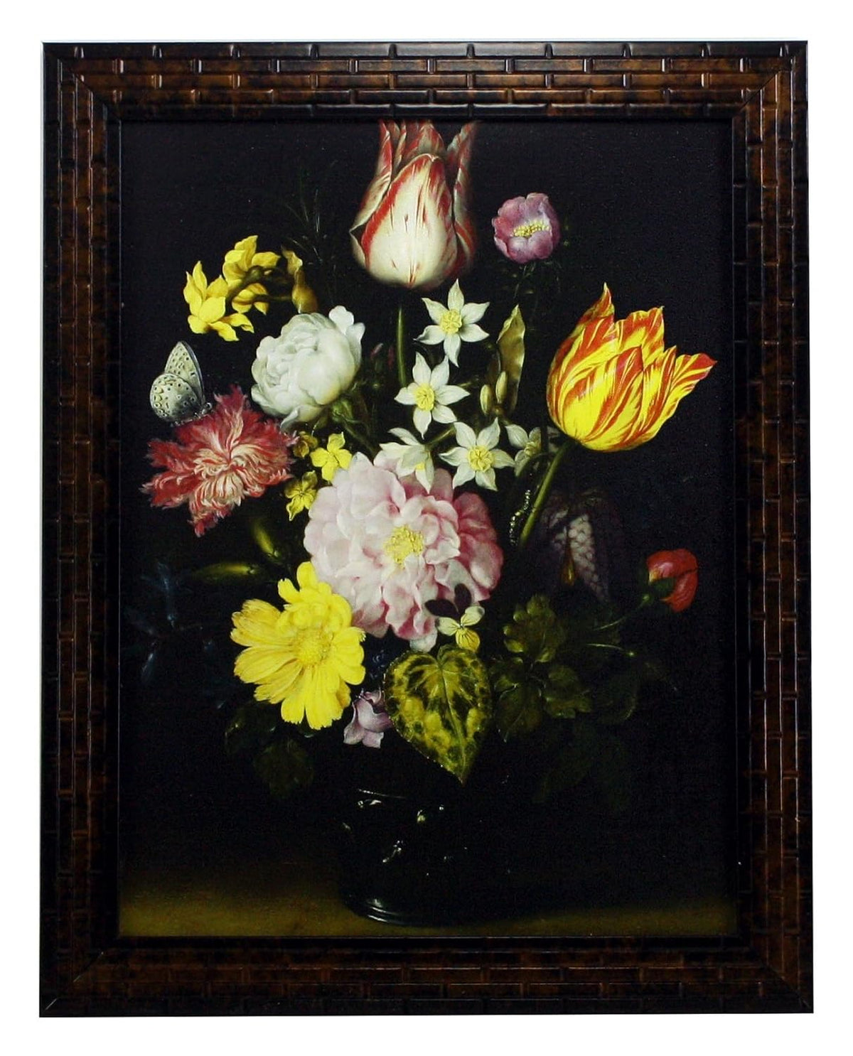 3 PC Set of Floral Paintings (1086) Without Glass 5.2 X 12.5, 9.5 X 12.5, 5.2 X 12.5 INCH-Multicolour