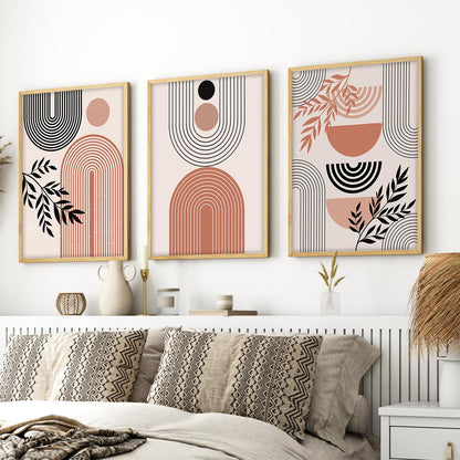 Boho Painting for Wall Decoration - Modern Art Wall Decor Framed Painting for Living Room Bedroom - Framed Wall Posters/Paintings with Frame (Boho 4, 13x19 inch)