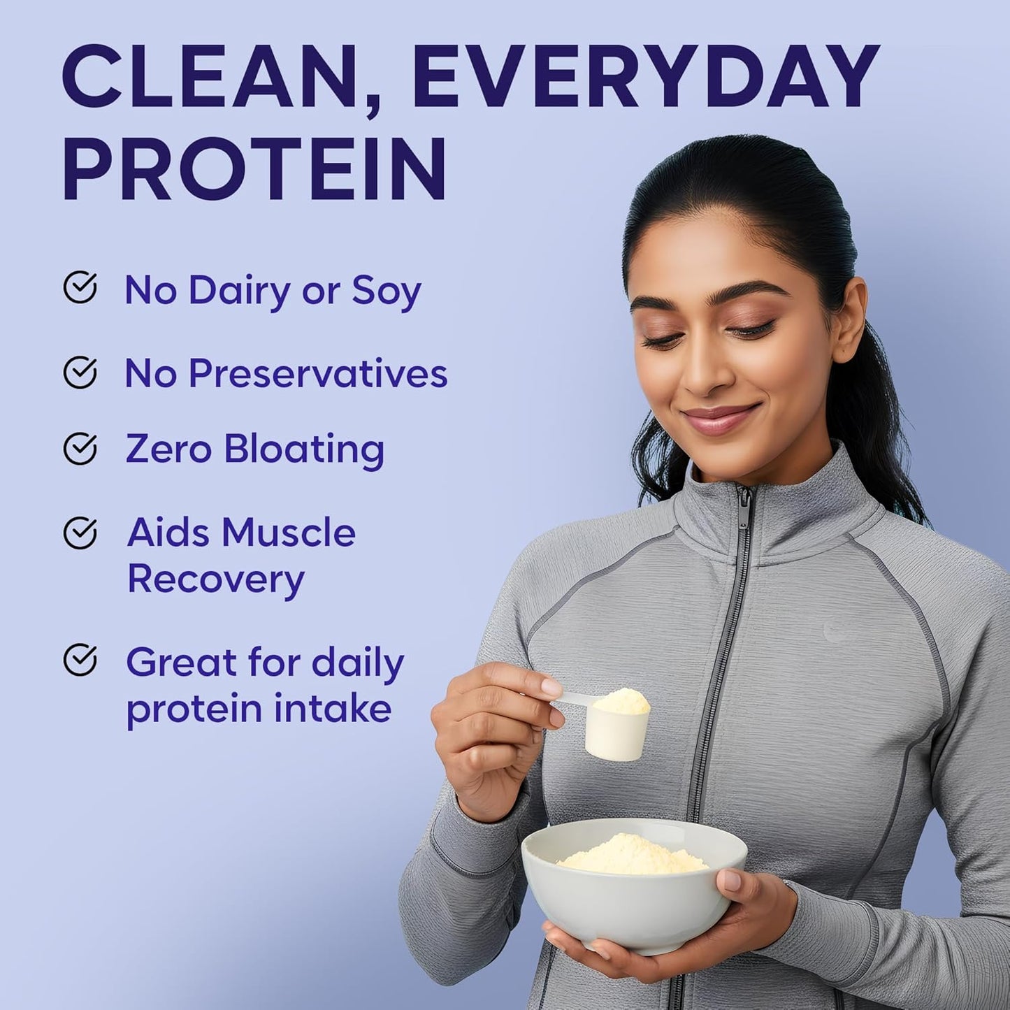 Foodstrong Fermented Yeast Protein - Vanilla | 26g Complete Plant Protein with Probiotics, Digestive Enzymes, & Indian Herbs | Vegan | No Sugar | 500g