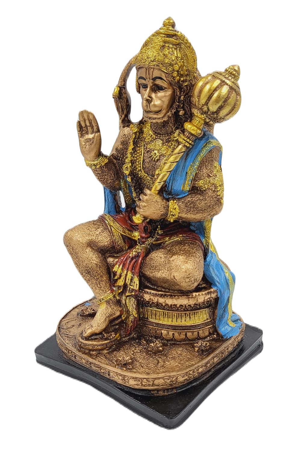 Divine Resin Lord Hanuman Idol | Perfect for Home and Temple Decor | Exquisite Bajrangbali Showpiece for Spiritual Enrichment, Meditation Spaces, and Thoughtful Gifts