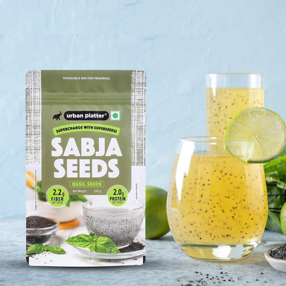 Urban Platter Sabja Seeds, (Basil Seeds for Weight Management, Digestion & Hydration, Rich in Fiber & Omega-3, Falooda, Detox Drinks & Smoothies)