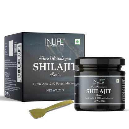 INLIFE Shilajit Resin 20g | Original Himalayan & Natural Shilajeet for Strength, Endurance & Stamina | 75% Fulvic Acid | Lab Tested | Ayurvedic Supplement for Men Women (Pack of 1)