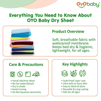 OYO BABY Extra Absorbent Waterproof Baby Dry Sheet | Quick Dry Sheet for New Born Baby Bed Protector, Soft & Breathable Rubber Sheet for Bed (Grey + Salmon Rose, Small Combo 2)