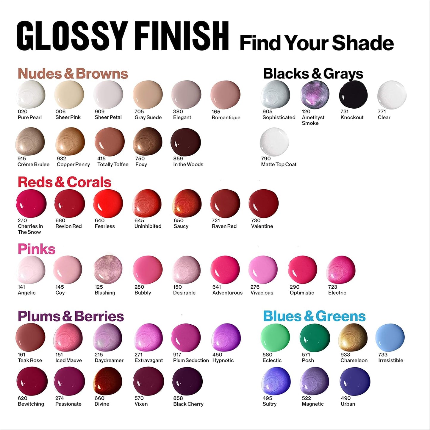 REVLON Glossy Finish Nail Enamel, Knockout, 0.5 Fluid Ounces