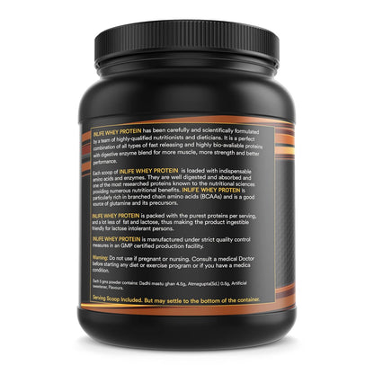 INLIFE Whey Protein Powder, Blend of Isolate Concentrate Hydrolysate Powder, Sports Nutrition Workout Drink, Muscle Food, Body Building Supplement for Men Women (Cafe Mocha, 400g)