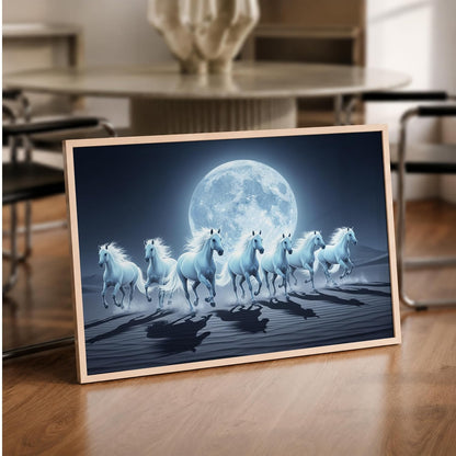 7 Horse Vastu Wall Painting (Landscape Collection) (Natural, Design 05, 13x19 Inch)