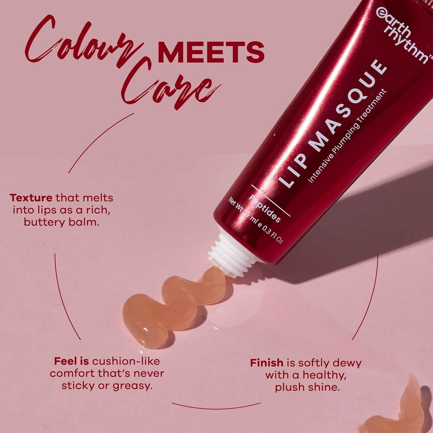 Earth Rhythm Peptide Lip Masque – 2X Smoother, 12+ hours Hydrated Lips, No Parabens, No Silicones, Vegan