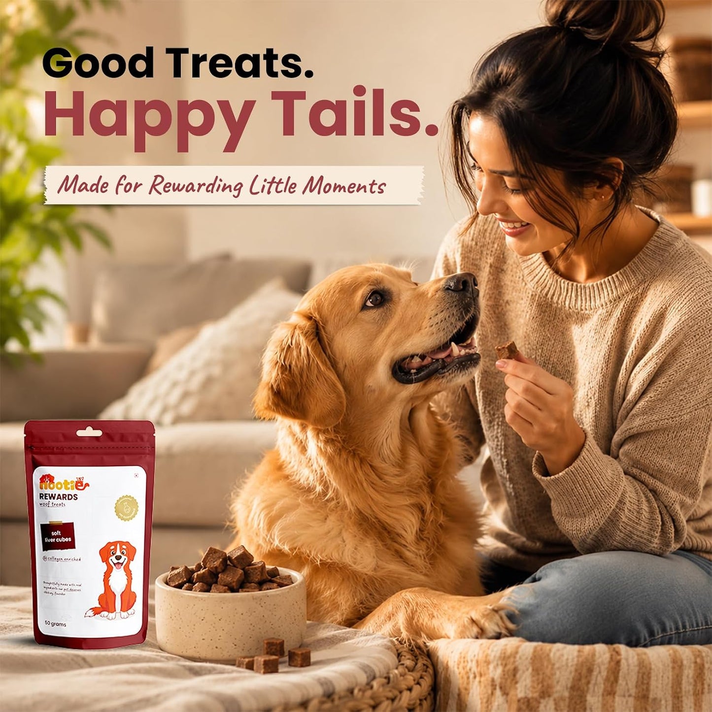 Nootie Rewards Soft Liver Cubes for Dogs 50g | High Protein Dog Treats