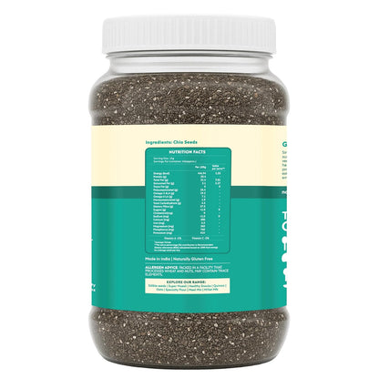 Nourish You Raw & Whole Chia Seeds 1kg Jar | Dirt & Stone free | Gluten Free | Source of Calcium, Protein , Dietary Fibre & Antioxidant | Rich with Omega 3 & Zinc | Premium superfoods | Supports Weight Management | Value Pack offer