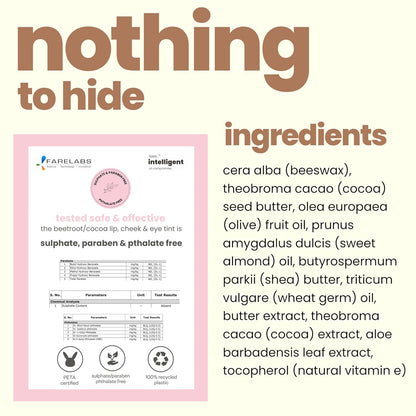 Product label with ingredients list on a white background