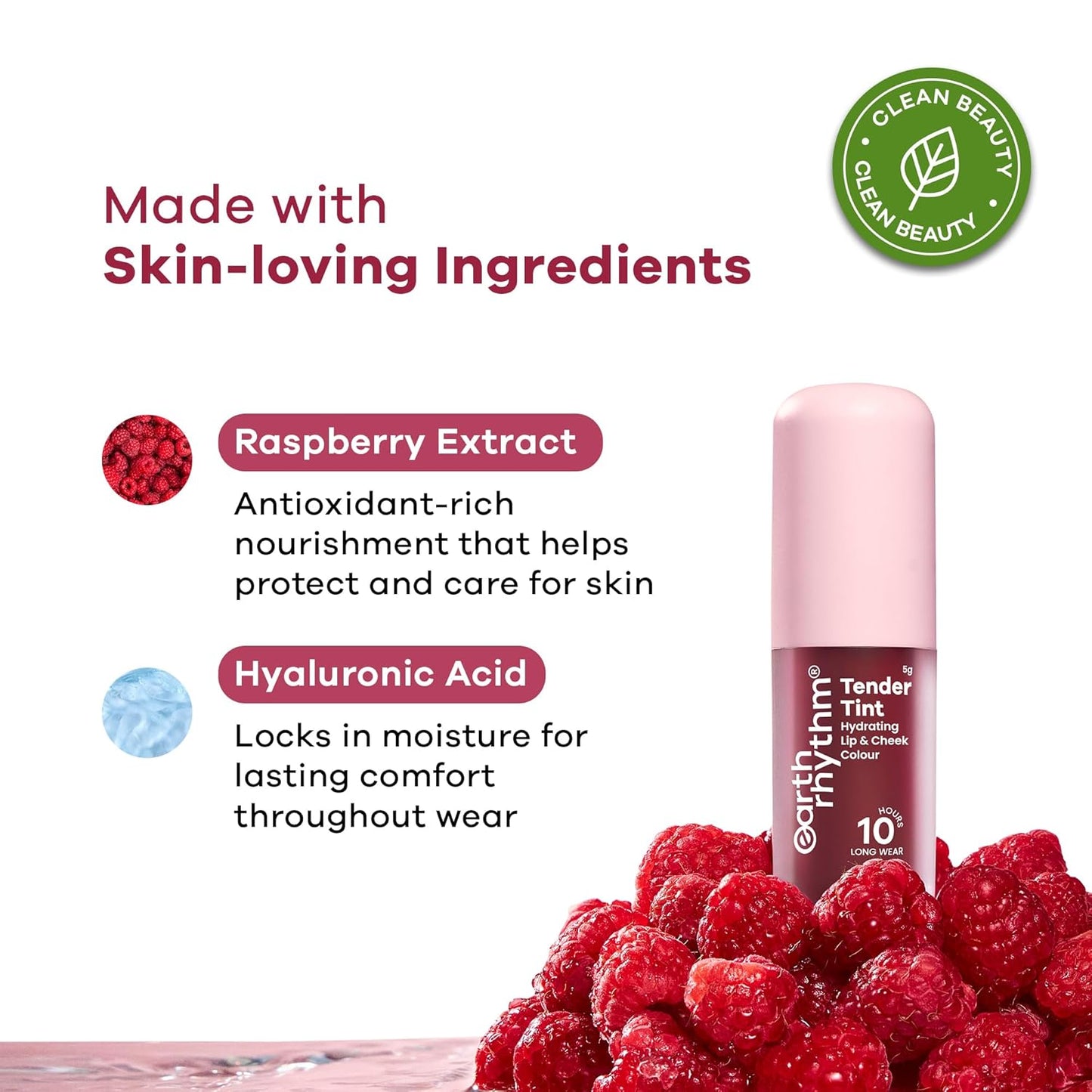 Earth Rhythm Tender Tint for Lip & Cheek with Pure Plant Pigments 10 H Stay - Brandy Bold