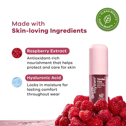 Earth Rhythm Tender Tint for Lip & Cheek with Pure Plant Pigments 10 H Stay - Brandy Bold