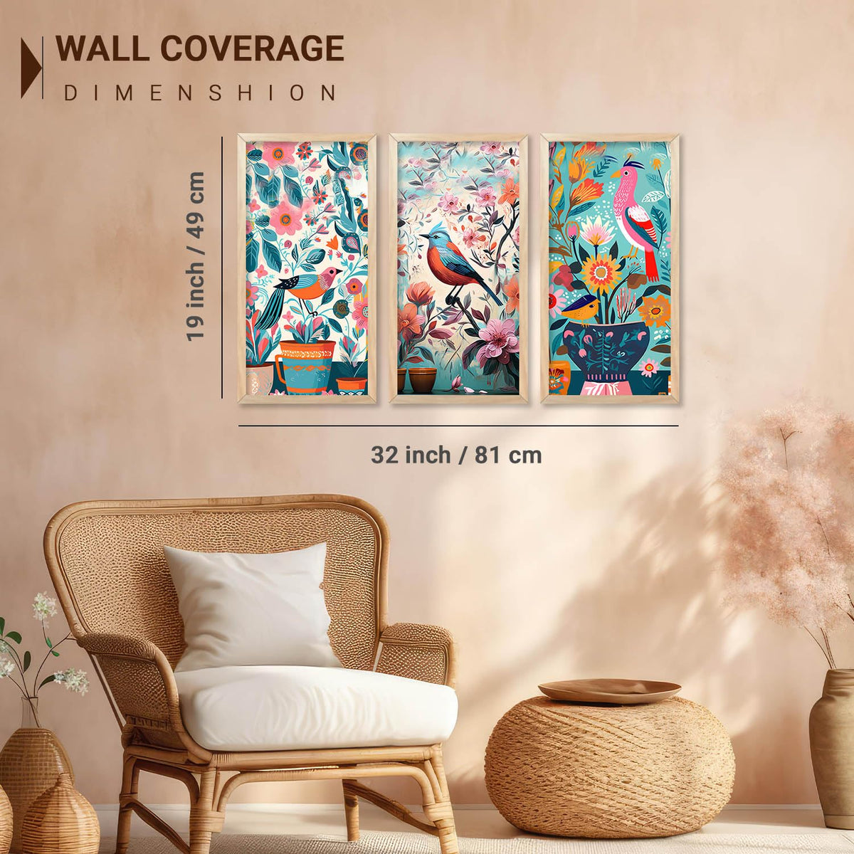 Aesthetic Modern Art Wall Painting Decorative Abstract Home Decoration Frame With For Living Room Bed Room Hotel Wall Decor Digital Reprint Engineered Wood Set of 3 (Art 7, 10x19 inch)