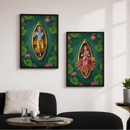 Traditional Indian Wall Art — Set of 2 (ART 21, 13x19 INCHES)